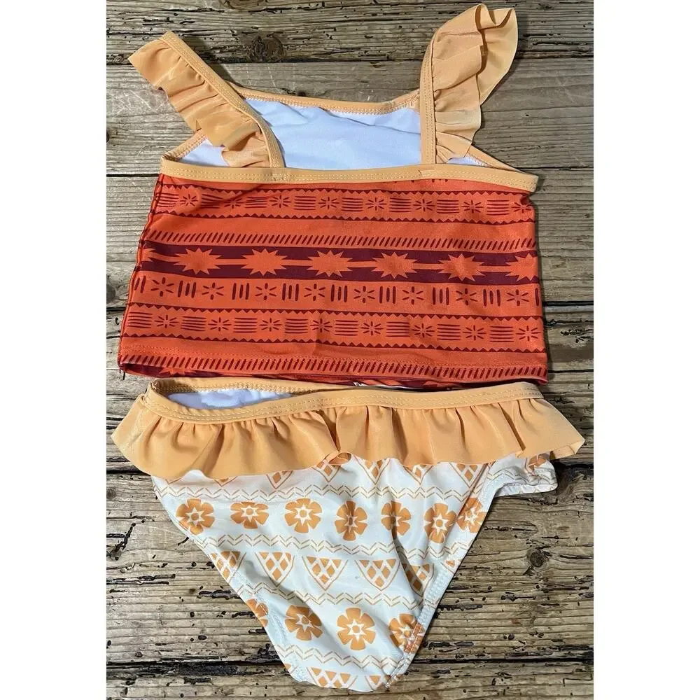 Disney Girl's Size 5T Orange Moana Swimsuit NWOT